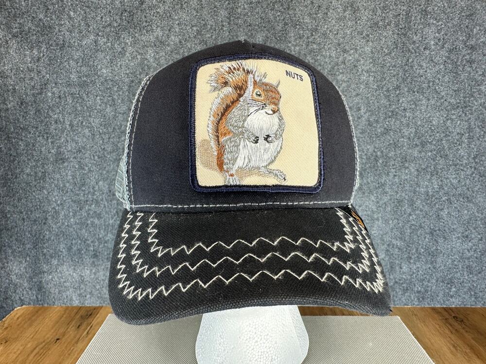 Goorin Bros VTG Squirrel Master “Nuts” Trucker SnapBack Hat Black One Size